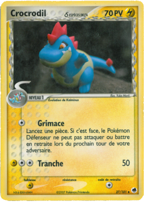 Carte Pokémon Crocrodil δ 27/101 Peu commune Île des Dragons