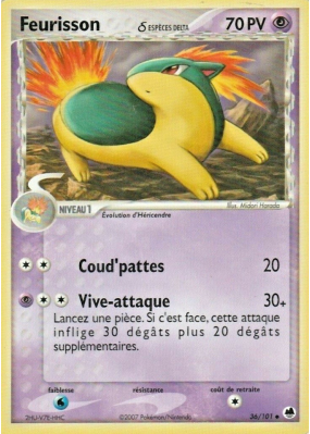 Carte Pokémon Feurisson δ 36/101 Peu commune Île des Dragons