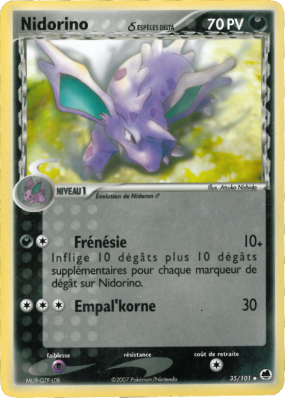 Carte Pokémon Nidorino δ 35/101 Peu commune Île des Dragons
