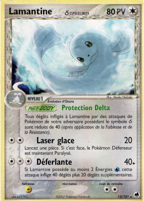 Carte Pokémon Lamantine δ 15/101 Rare Île des Dragons