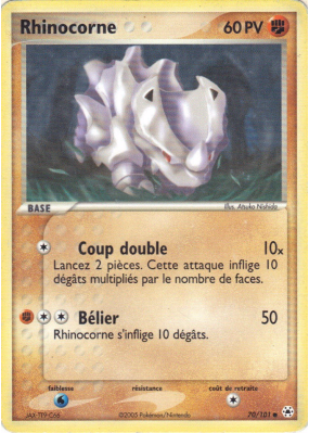 Carte Pokémon Rhinocorne 70/101 Commune Légendes Oubliées