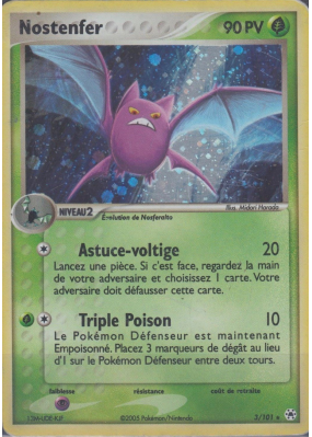Carte Pokémon Nostenfer 3/101 Holographique Légendes Oubliées