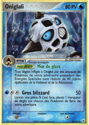 Carte Pokémon Oniglali 34/101 Peu commune Légendes Oubliées