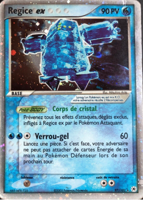 Carte Pokémon Regice ex 97/101 Ultra Rare Légendes Oubliées