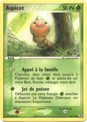 Carte Pokémon Aspicot 86/112 Commune Rouge Feu & Vert Feuille