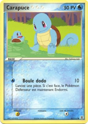 Carte Pokémon Carapuce 82/112 Commune Rouge Feu & Vert Feuille