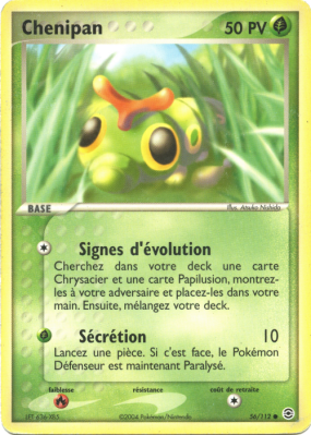 Carte Pokémon Chenipan 56/112 Commune Rouge Feu & Vert Feuille