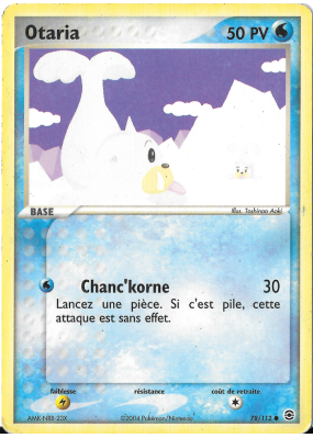 Carte Pokémon Otaria 78/112 Commune Rouge Feu & Vert Feuille