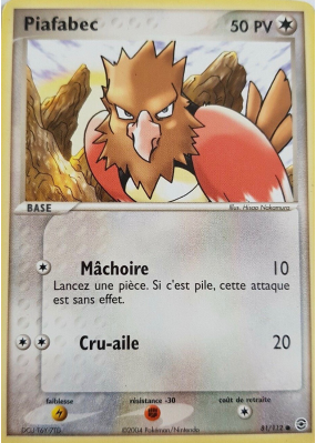Carte Pokémon Piafabec 81/112 Commune Rouge Feu & Vert Feuille