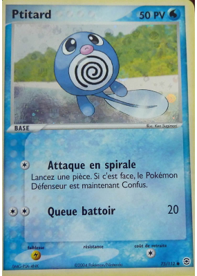 Carte Pokémon Ptitard 75/112 Commune Rouge Feu & Vert Feuille