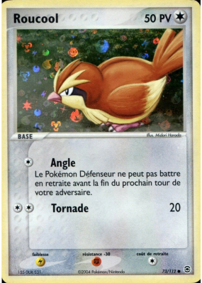 Carte Pokémon Roucool 73/112 Commune Rouge Feu & Vert Feuille