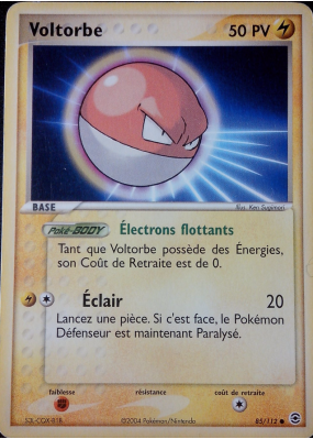 Carte Pokémon Voltorbe 85/112 Commune Rouge Feu & Vert Feuille