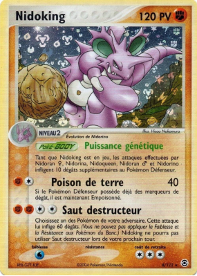 Carte Pokémon Nidoking 8/112 Holographique Rouge Feu & Vert Feuille
