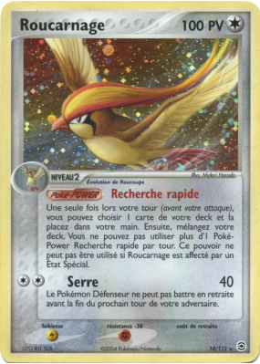 Carte Pokémon Roucarnage 10/112 Holographique Rouge Feu & Vert Feuille
