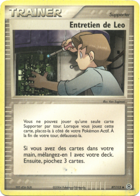 Carte Pokémon Entretien de Leo 87/112 Peu commune Rouge Feu & Vert Feuille