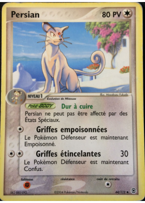 Carte Pokémon Persian 44/112 Peu commune Rouge Feu & Vert Feuille