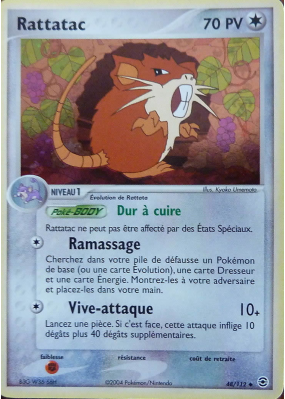 Carte Pokémon Rattatac 48/112 Peu commune Rouge Feu & Vert Feuille