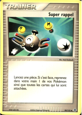 Carte Pokémon Super rappel 99/111 Peu commune Rouge Feu & Vert Feuille