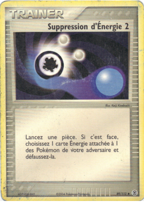 Carte Pokémon Suppression d'Énergie 2 89/112 Peu commune Rouge Feu & Vert Feuille
