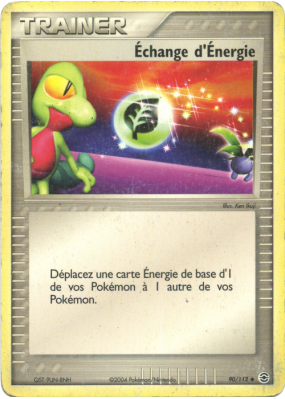 Carte Pokémon Échange d'Énergie 90/112 Peu commune Rouge Feu & Vert Feuille