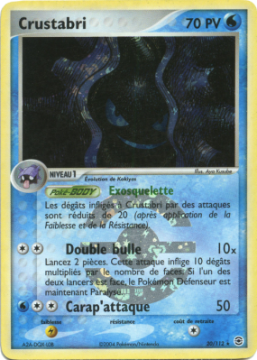 Carte Pokémon Crustabri 20/112 Rare Rouge Feu & Vert Feuille
