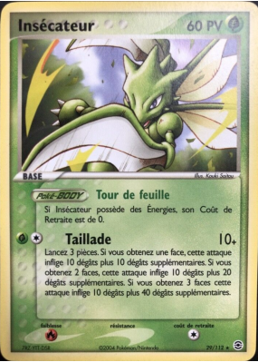 Carte Pokémon Insécateur 29/112 Rare Rouge Feu & Vert Feuille