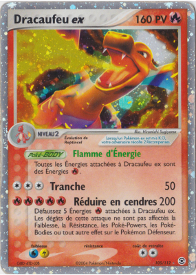 Carte Pokémon Dracaufeu ex 105/112 Ultra Rare Rouge Feu & Vert Feuille