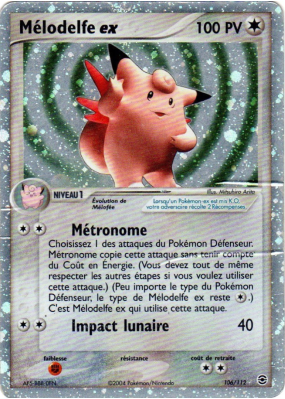 Carte Pokémon Mélodelfe ex 106/112 Ultra Rare Rouge Feu & Vert Feuille