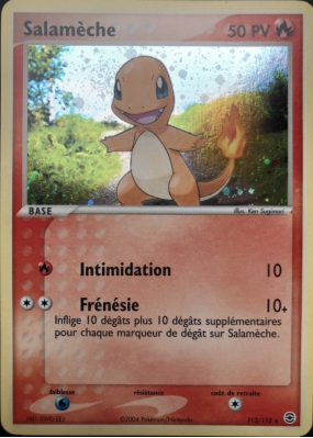 Carte Pokémon Salamèche 113/112 Secrète Rouge Feu & Vert Feuille