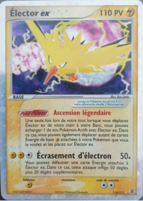 Carte Pokémon Élector ex 116/112 Secrète Rouge Feu & Vert Feuille