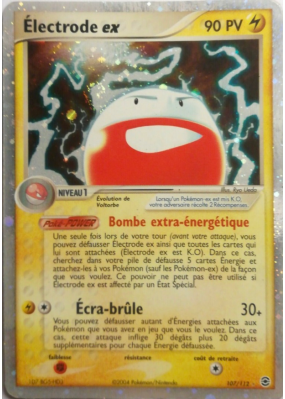Carte Pokémon Électrode ex 107/112 Ultra Rare Rouge Feu & Vert Feuille