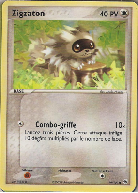 Carte Pokémon Zigzaton 79/109 Commune Rubis & Saphir