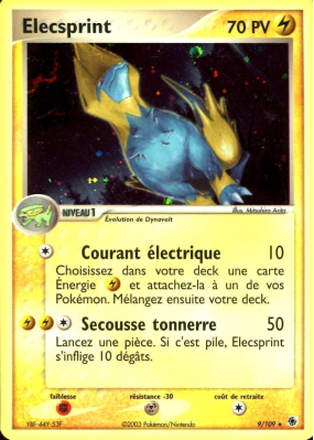 Carte Pokémon Elecsprint 9/109 Holographique Rubis & Saphir