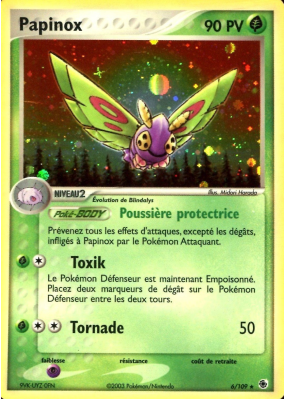 Carte Pokémon Papinox 6/109 Holographique Rubis & Saphir