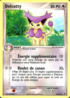 Carte Pokémon Delcatty 29/109 Peu commune Rubis & Saphir