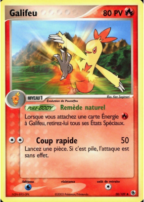 Carte Pokémon Galifeu 28/109 Peu commune Rubis & Saphir