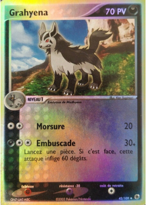 Carte Pokémon Grahyena 42/109 Peu commune Rubis & Saphir