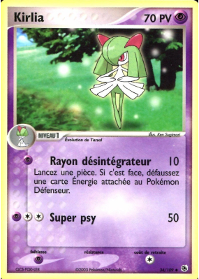 Carte Pokémon Kirlia 34/109 Peu commune Rubis & Saphir