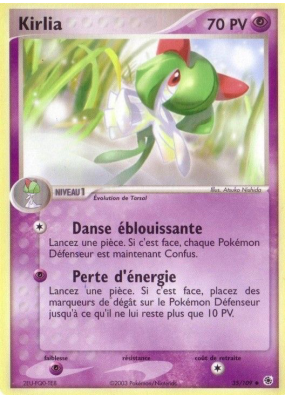 Carte Pokémon Kirlia 35/109 Peu commune Rubis & Saphir