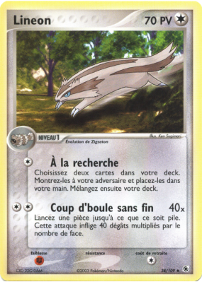 Carte Pokémon Lineon 38/109 Peu commune Rubis & Saphir