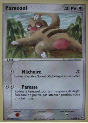 Carte Pokémon Parecool 45/109 Peu commune Rubis & Saphir