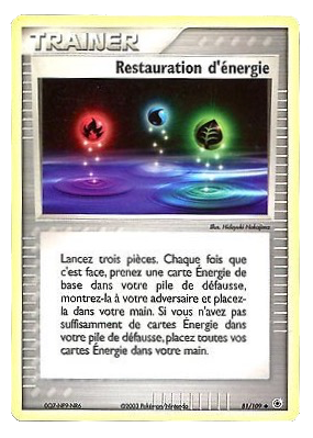 Carte Pokémon Restauration d'énergie 81/109 Peu commune Rubis & Saphir