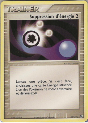 Carte Pokémon Suppression d'énergie 2 80/109 Peu commune Rubis & Saphir
