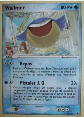 Carte Pokémon Wailmer 48/109 Peu commune Rubis & Saphir