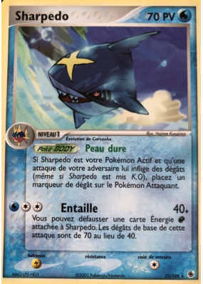 Carte Pokémon Sharpedo 22/109 Rare Rubis & Saphir