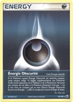 Carte Pokémon Énergie Obscurité 93/109 Rare Rubis & Saphir