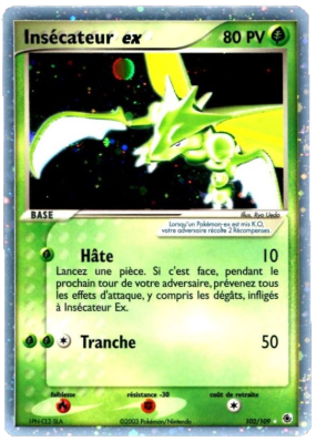 Carte Pokémon Insécateur ex 102/109 Ultra Rare Rubis & Saphir