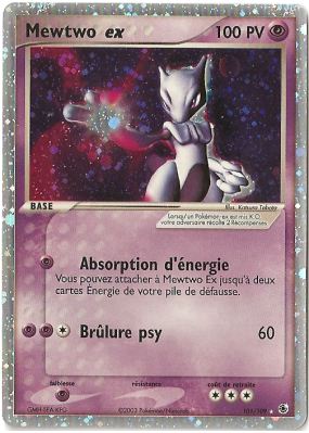 Carte Pokémon Mewtwo ex 101/109 Ultra Rare Rubis & Saphir