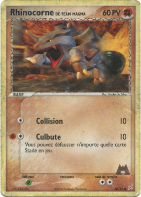 Carte Pokémon Rhinocorne de Team Magma 68/95 Commune Team Magma VS Team Aqua