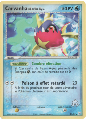 Carte Pokémon Carvanha de Team Aqua 25/95 Peu commune Team Magma VS Team Aqua